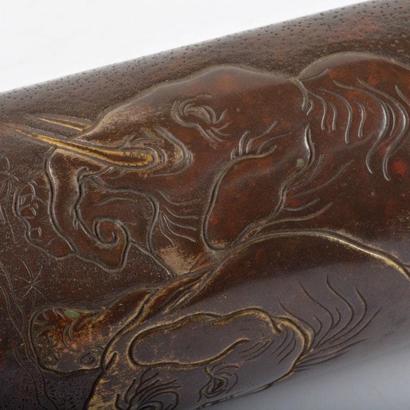 中国 古銅 刻象文 酒燗器 ちろり 酒瓶 M R4707