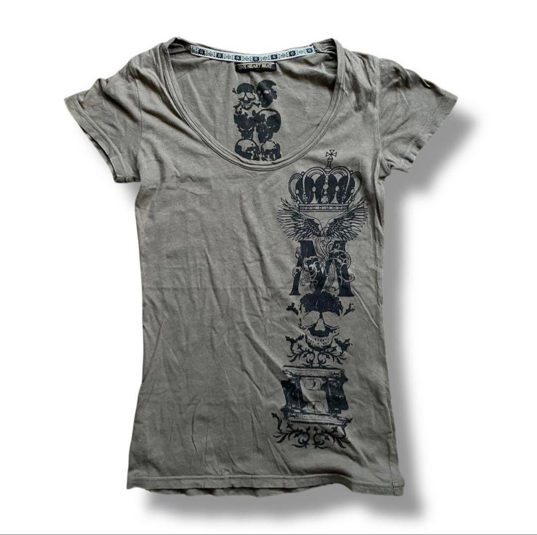 00s Japanese label back cross skull tee