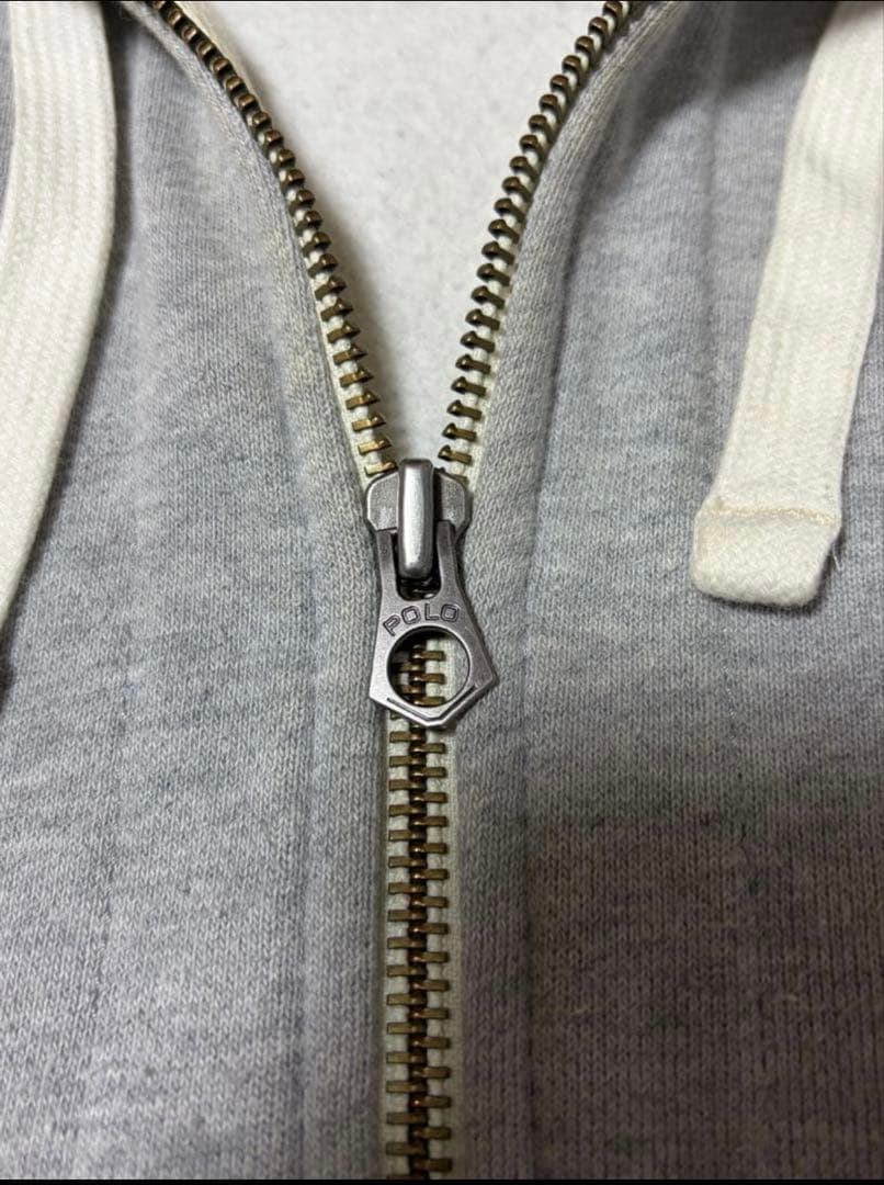 【美品】Polo by Ralph Lauren グレー サーマルパーカー