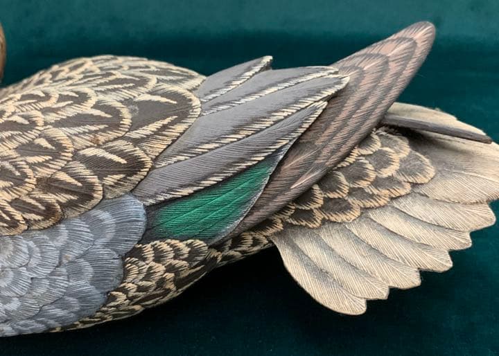 鴨、ハンドクラフトの木製彫像 美術工芸品