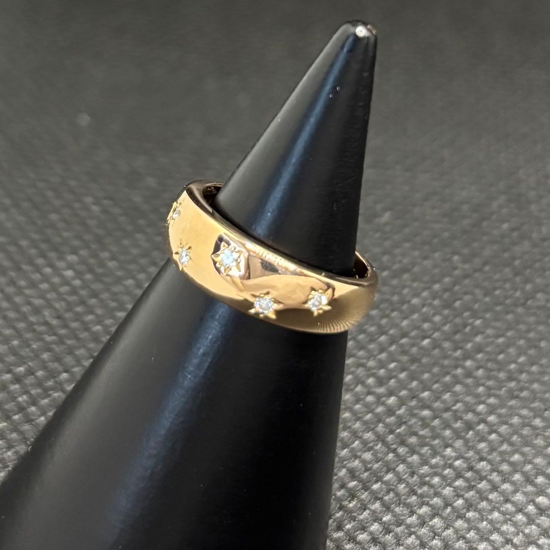 【新品仕上げ済み】スタージュエリー 甲丸 ドッツ ダイヤモンドリング 指輪 5号