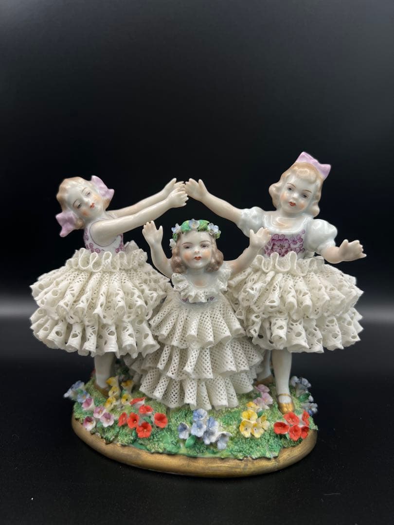 陶器製 三人の少女 フィギュア 陶器 少女3人組人形 日本製 3F333 | すべての商品 | timeroman-shop