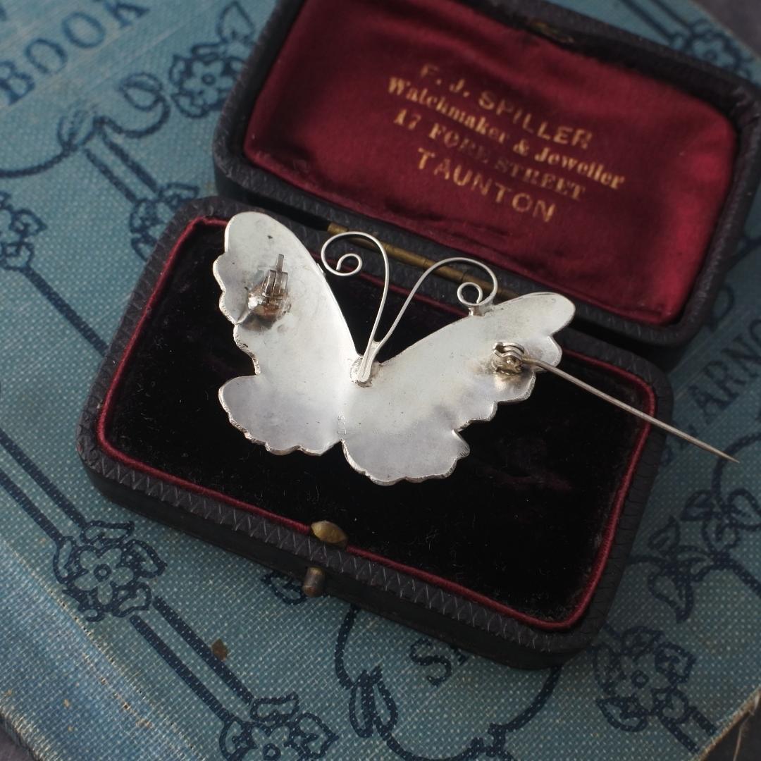 北欧ノルウェー◇ヴィンテージブローチ◇蝶々◇ブルーバタフライ