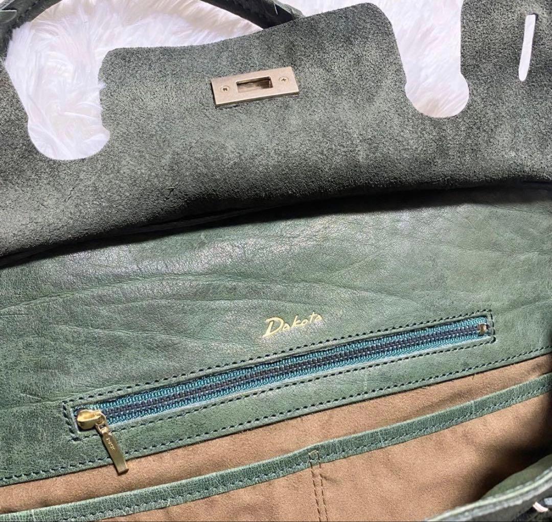 新品✨ DAKOTA ダコタ ハンドバッグ オーリオ ヌメ革 深緑 南京錠