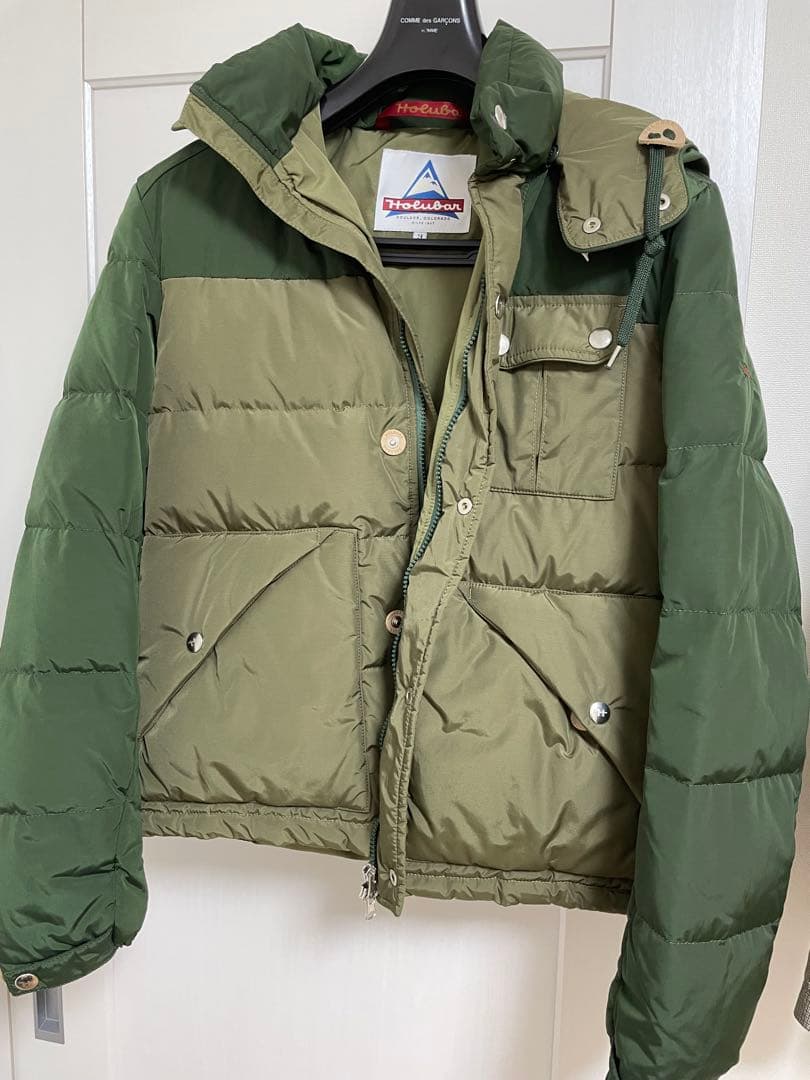Holubar フード付きダウンジャケット M オリーブグリーン マルジェラ