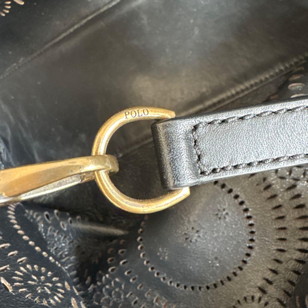 POLO ラルフローレン ブラック レザーバッグ