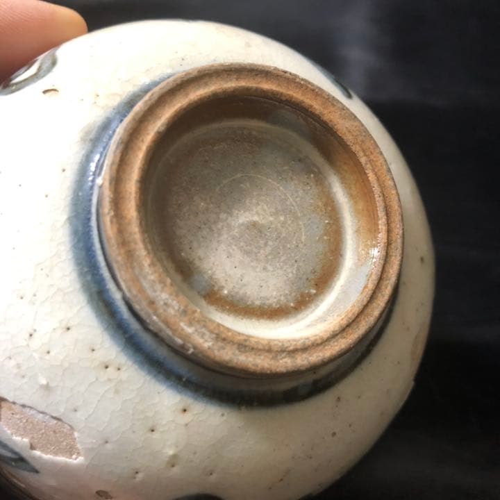 蔵からかなり古そうなトンボの絵付けの陶器が出てきた。