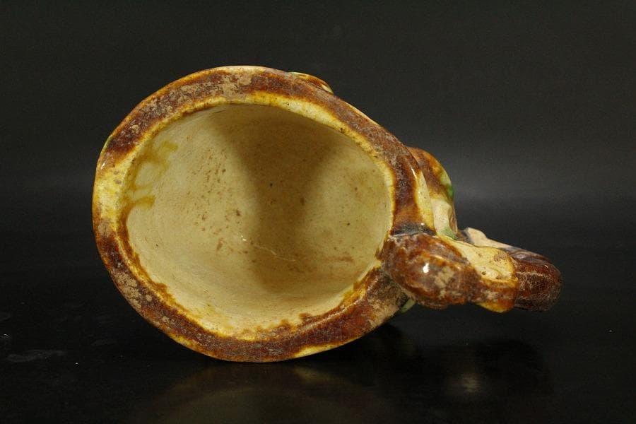 中国美術 唐三彩 獣面 杯 14cmx8cm(LC246)