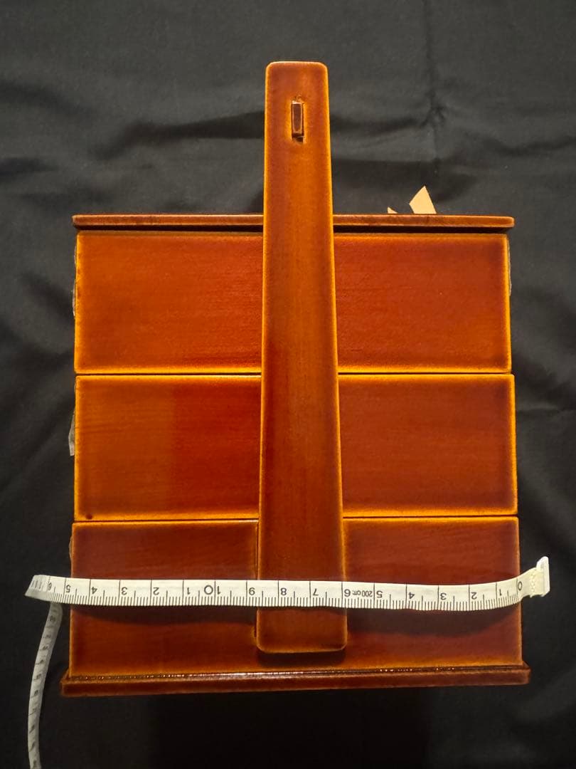 春慶塗 重箱 うるし塗装　三段持ち手付き 伝統工芸品 飛騨特産　未使用