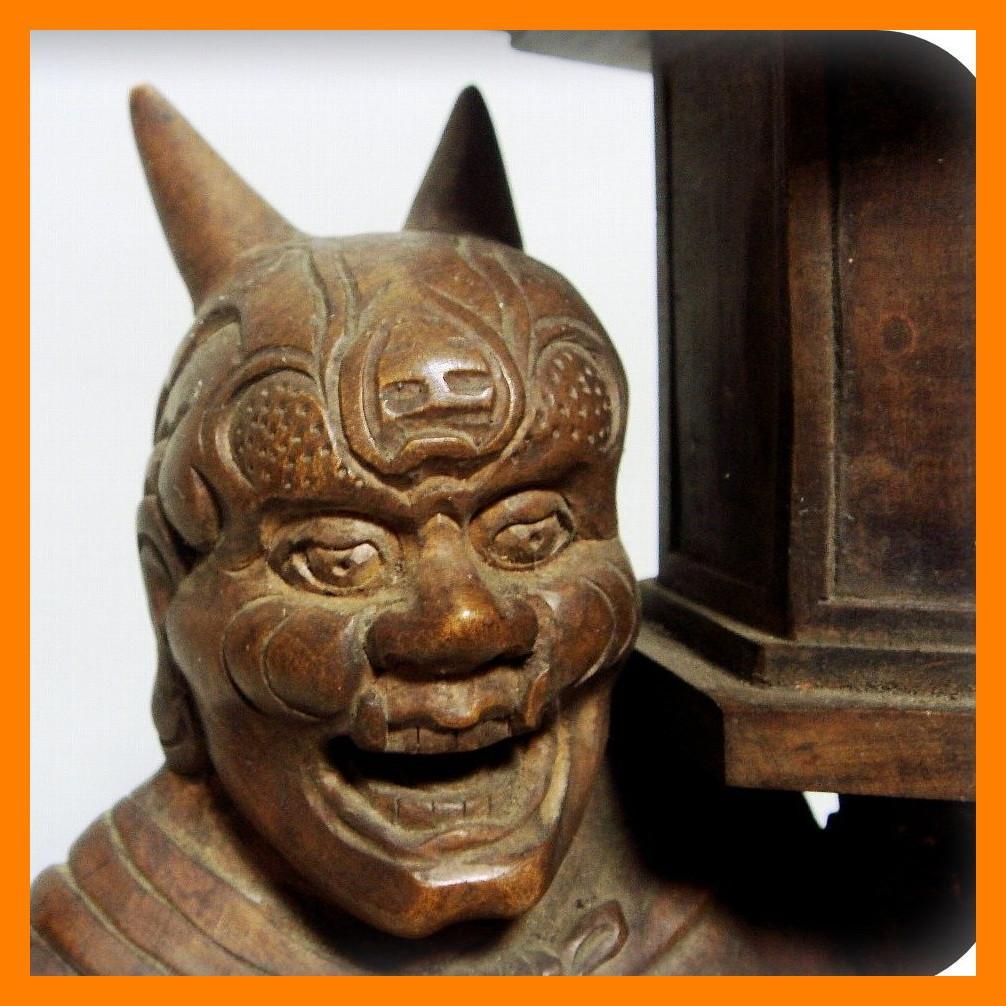 540『木彫 天燈鬼』 /骨董品 古美術 古玩 アンティーク