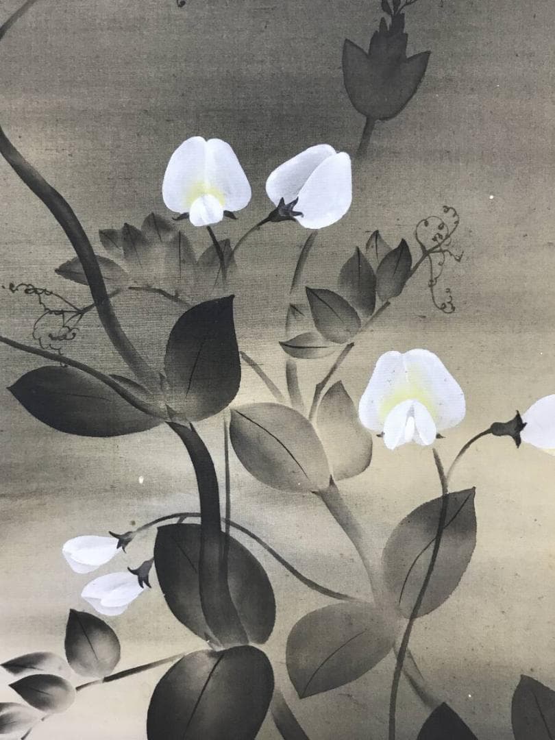 真作/川崎小虎/まめ図/ひよこ図/マメ図/花鳥図/掛軸/名家伝来/AH-783