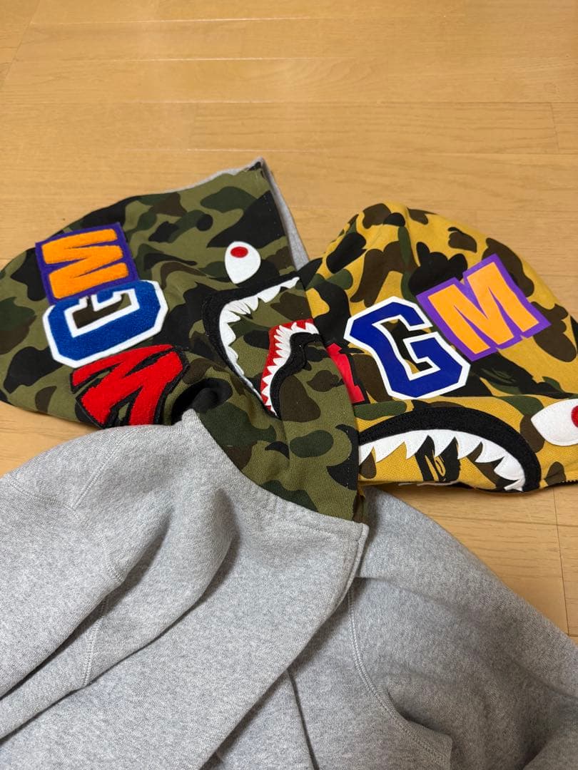 迷彩シャークデザイン ジップアップパーカー