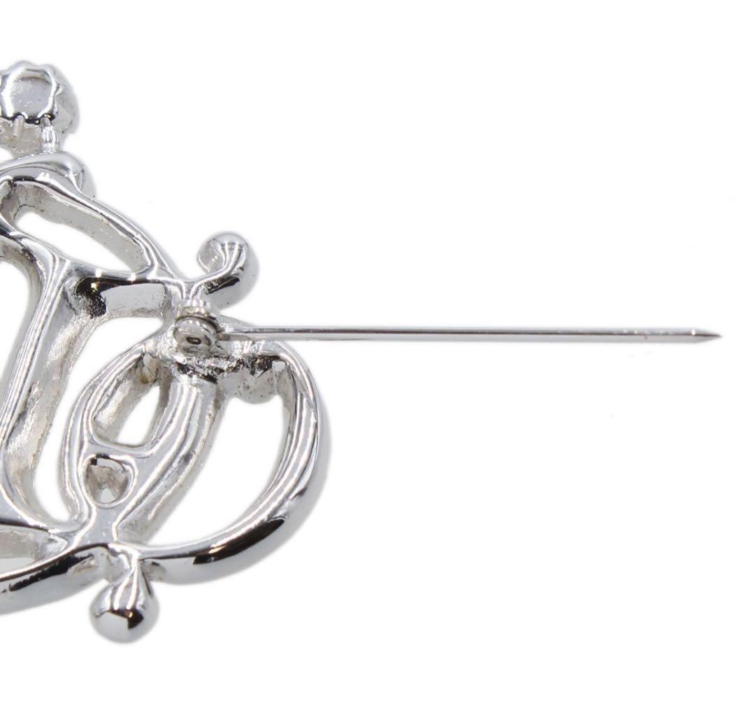 H2982 超美品!! クリスチャンディオール ラインストーン ブローチ ✨70