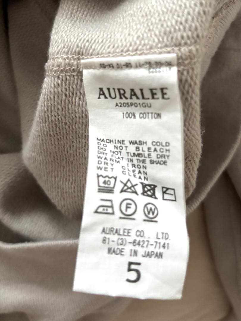 トップス AURALEE SUPER SOFT SWEAT BIG P O PARKA