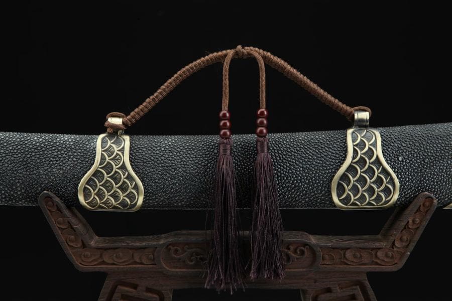 サメの皮の海竜刀 模造刀 居合刀 武士道 武具 漢剣 唐刀 龍泉剣 手鍛造打