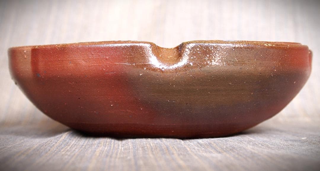 人気作家★藤原喜久代【師：辻清明】備前梅鉢（２３，５ｃｍ）★緋襷★共箱