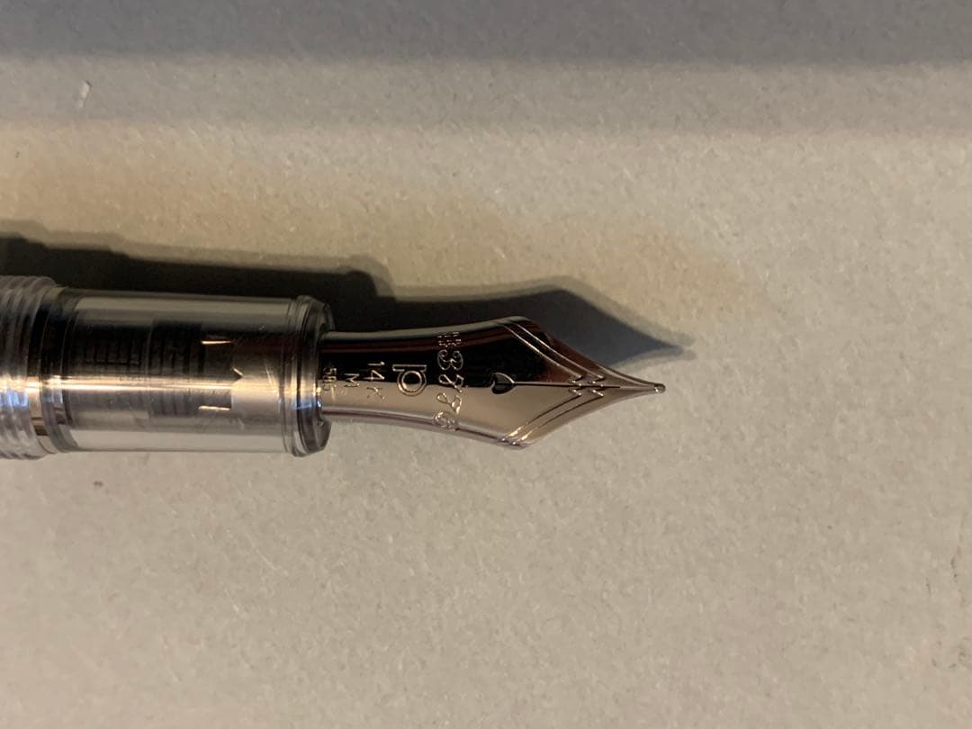 プラチナ3776 クリア 万年筆 金メッキペン先