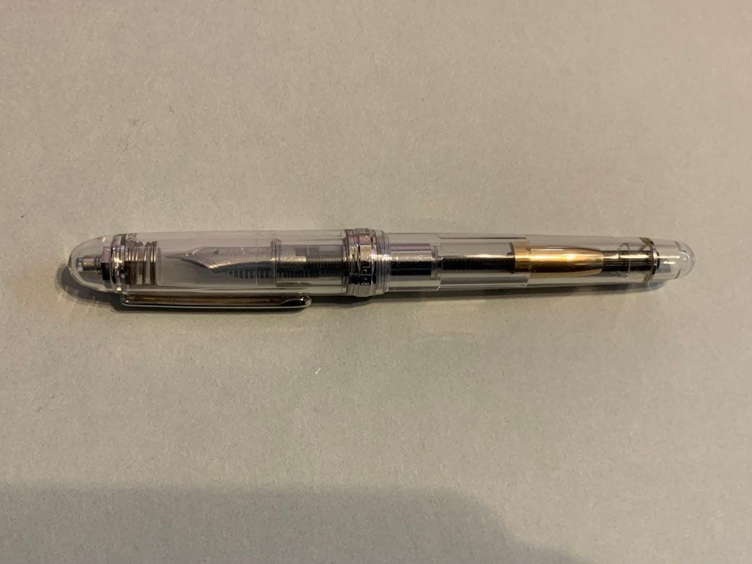 プラチナ３７７６　クリア 万年筆 金メッキペン先 プラチナ3776 クリア 万年筆 金メッキペン先