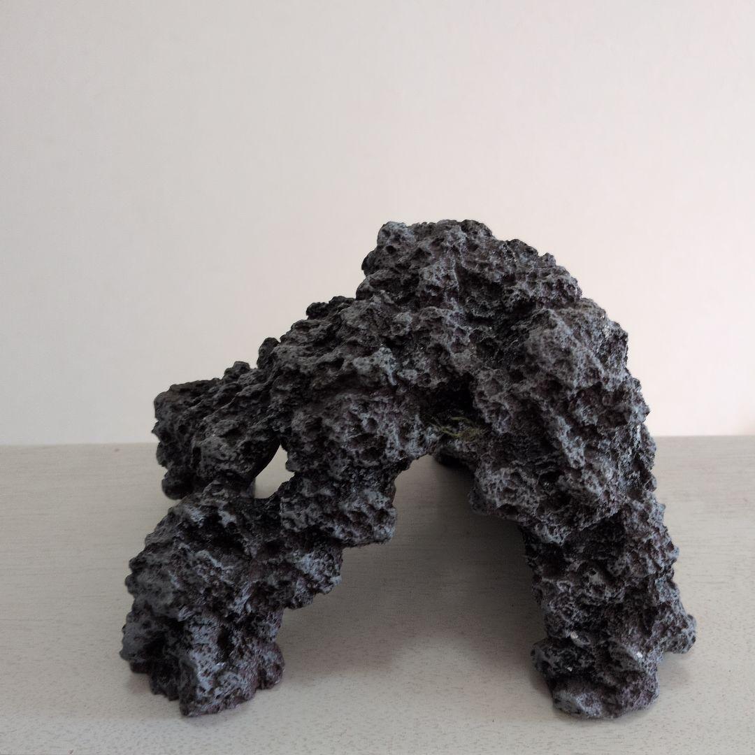 黒い溶岩石 水槽用装飾 人工石 隠れ家 中古品 - メルカリ