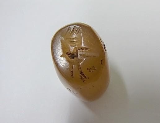 ★B1205★古代石 (260) 美品　西アジア　印章石　茶瑪瑙　羽虫　スタンプ 印傳博物館スタンプ | 印傳博物館 ☆B1205☆古代石 (260) 美品