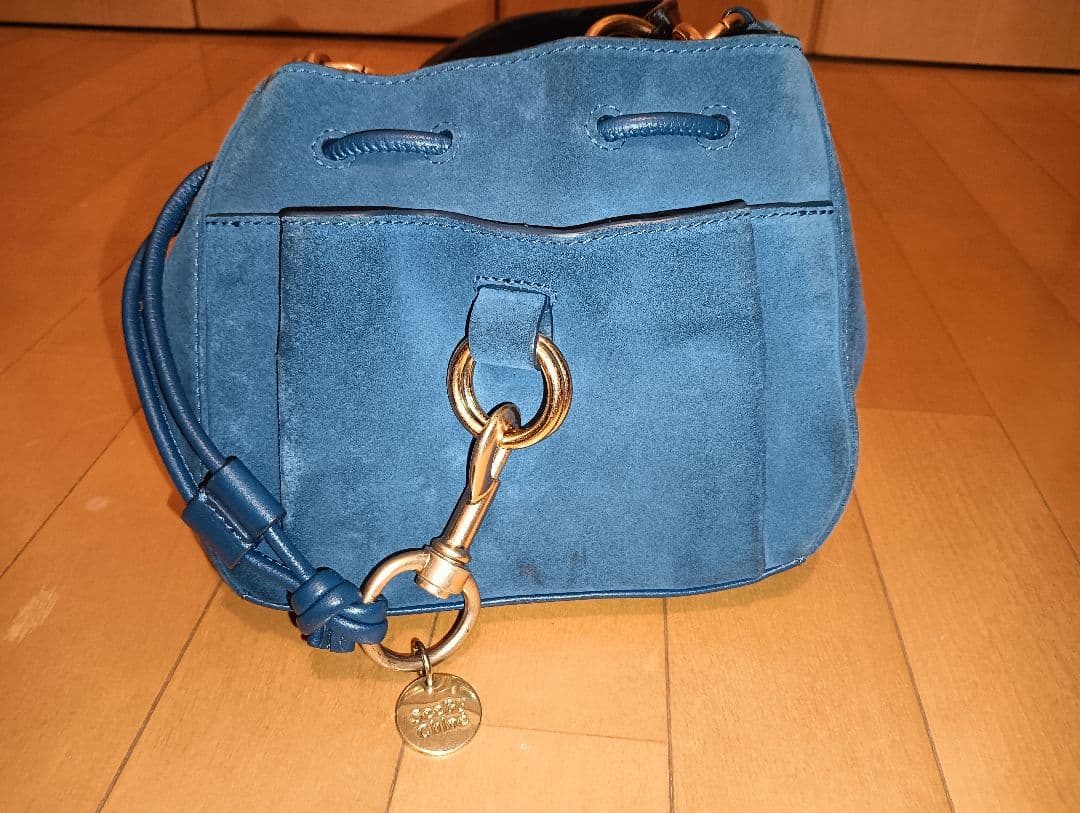 Chloé ネイビーブルー スエード ショルダーバッグ　2way