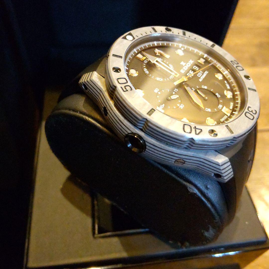 EDOX クロノオフショア1 カーボンベゼル自動巻き腕時計