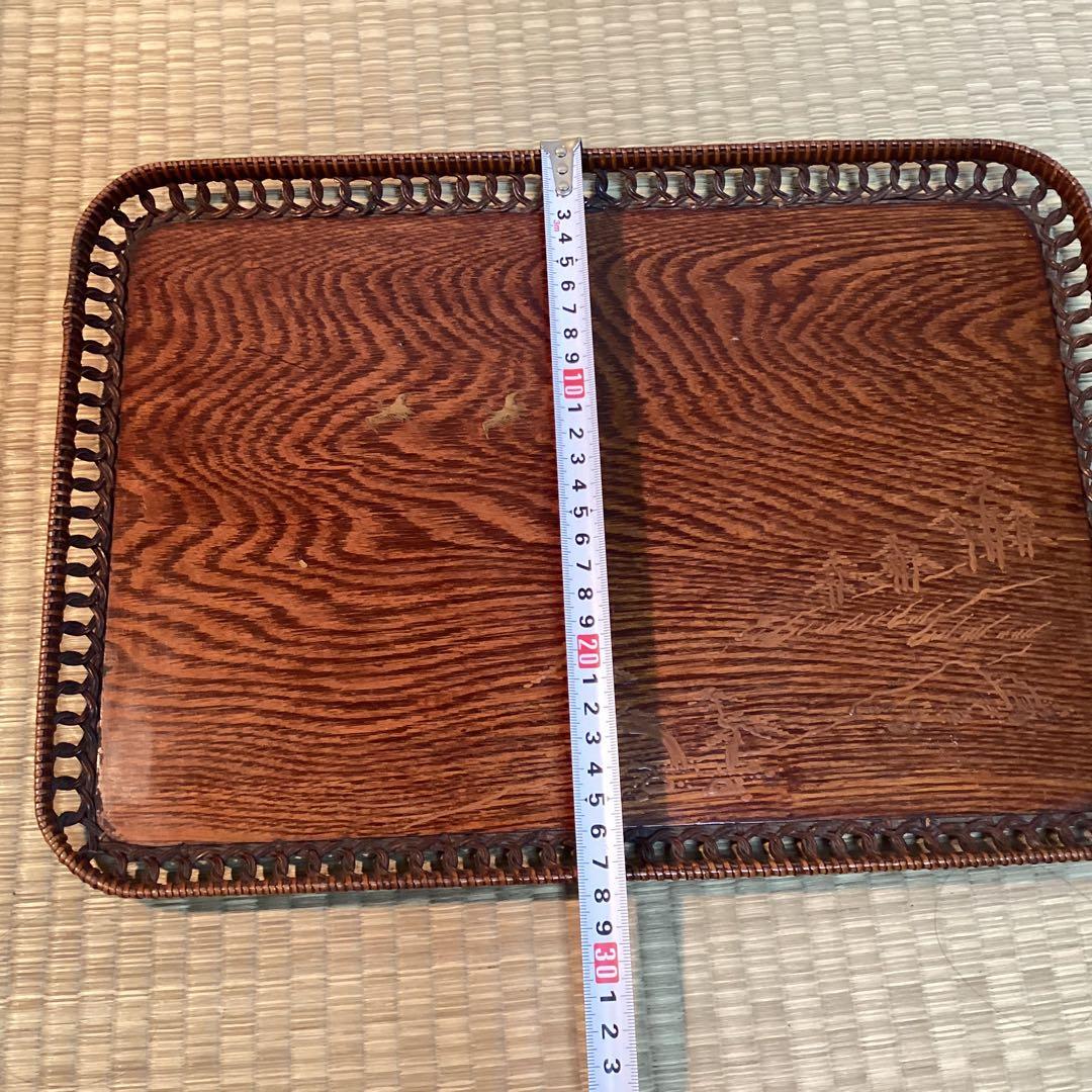 煎茶盆 ③ 編み込み縁取り四方盆