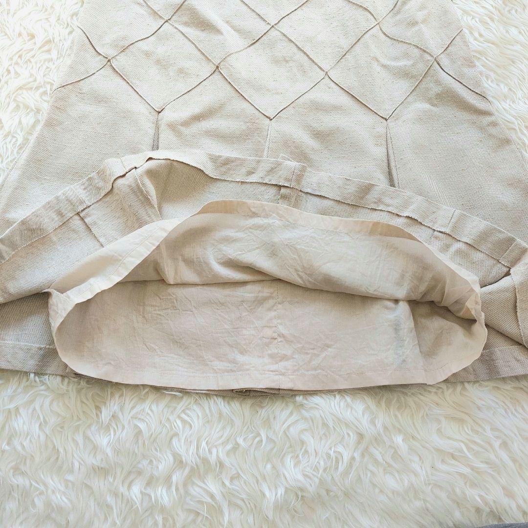 LeLe様　マトラッセスカート　ココボタン　フレア　シルク　ベージュ　40