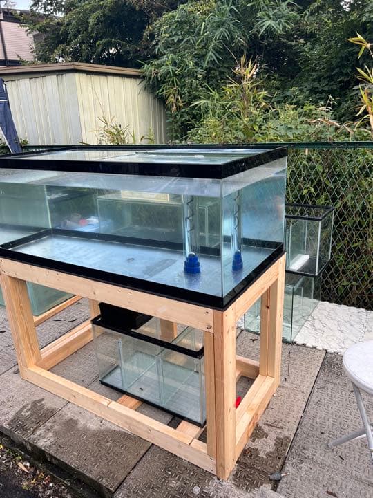 オーバーフロー水槽セット 引き取り限定 アクリル1200*600*450水槽