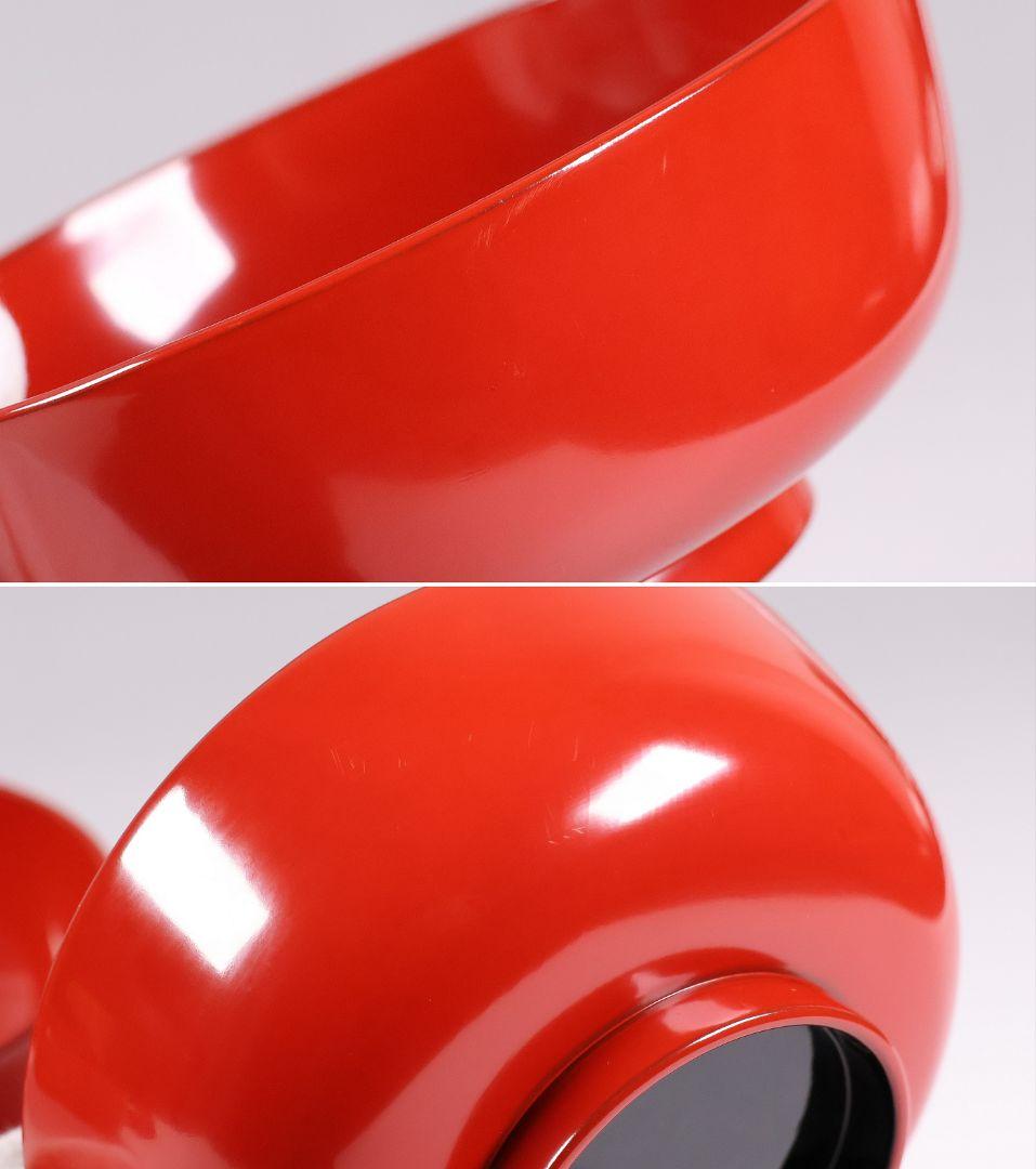 【MB36】輪島塗 宝尽くし金蒔絵 朱塗椀 三客 小槌 軍配 霊芝 木製漆器