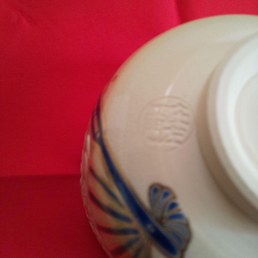 A 194 色絵扇面茶碗 押小路窯 ( 新品未使用品 )