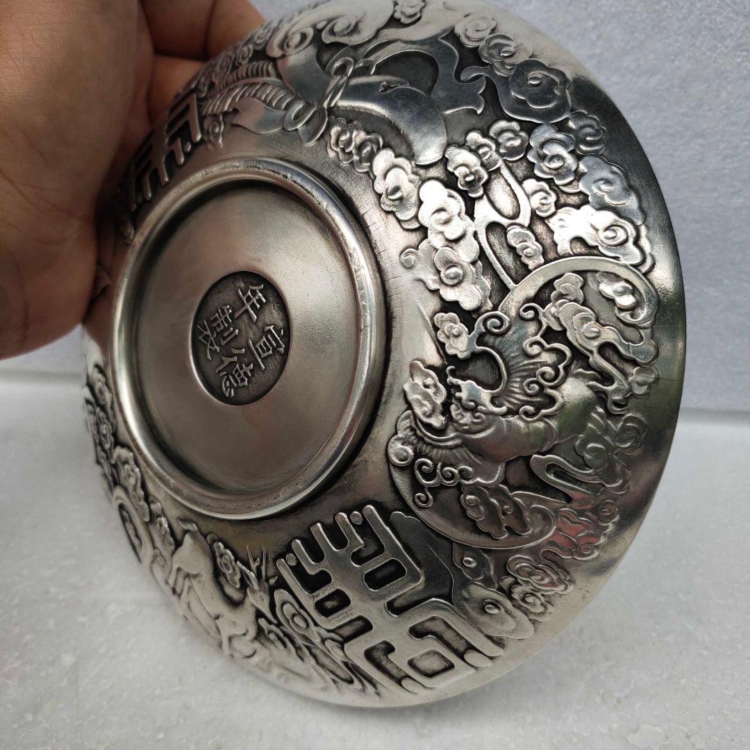 銅器 重工 彫刻 祥雲瑞獣麒麟銅盤 装飾品 工芸品 美術品 置物