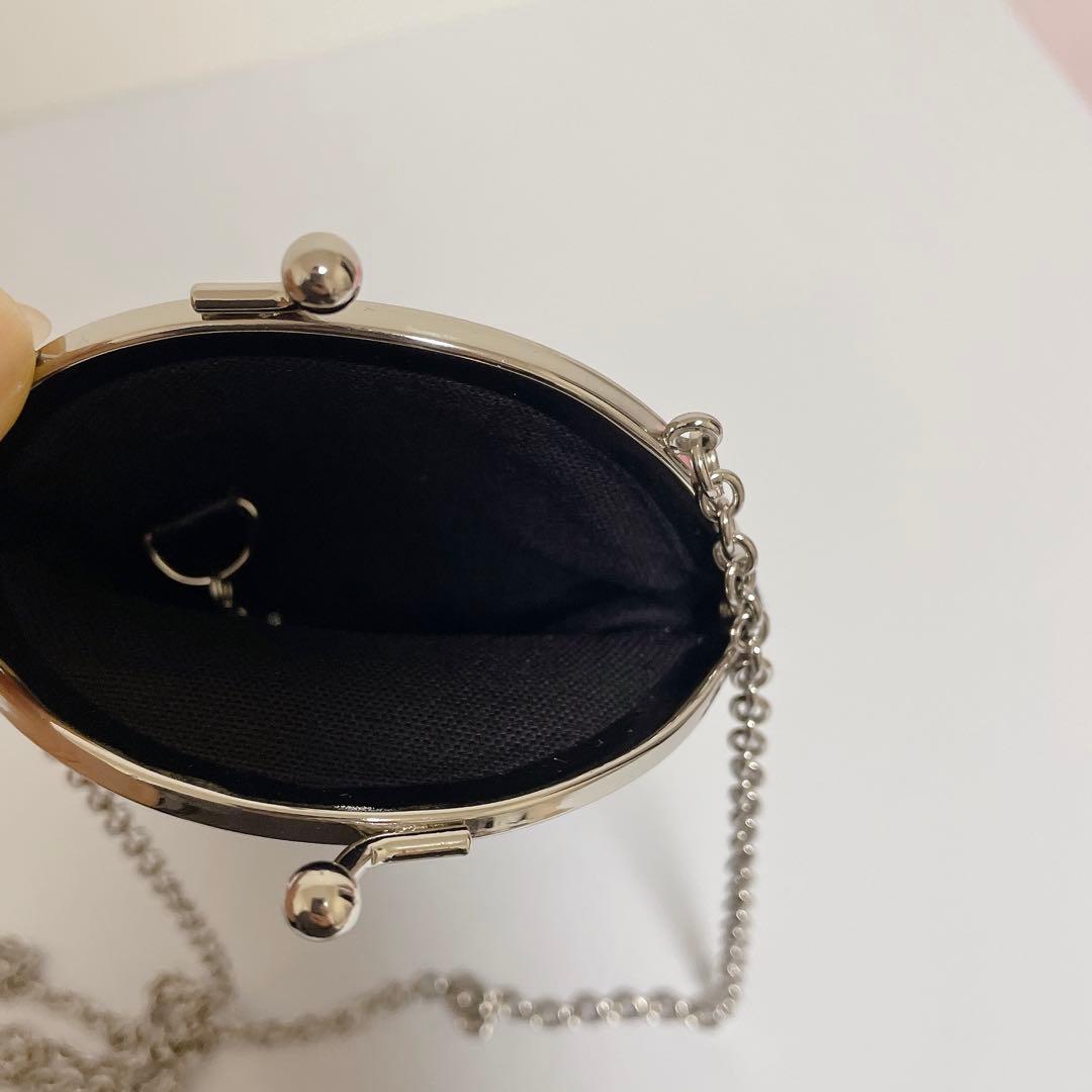 レザー　グローブバッグ ポーチ　ポシェット　キーケース　がま口