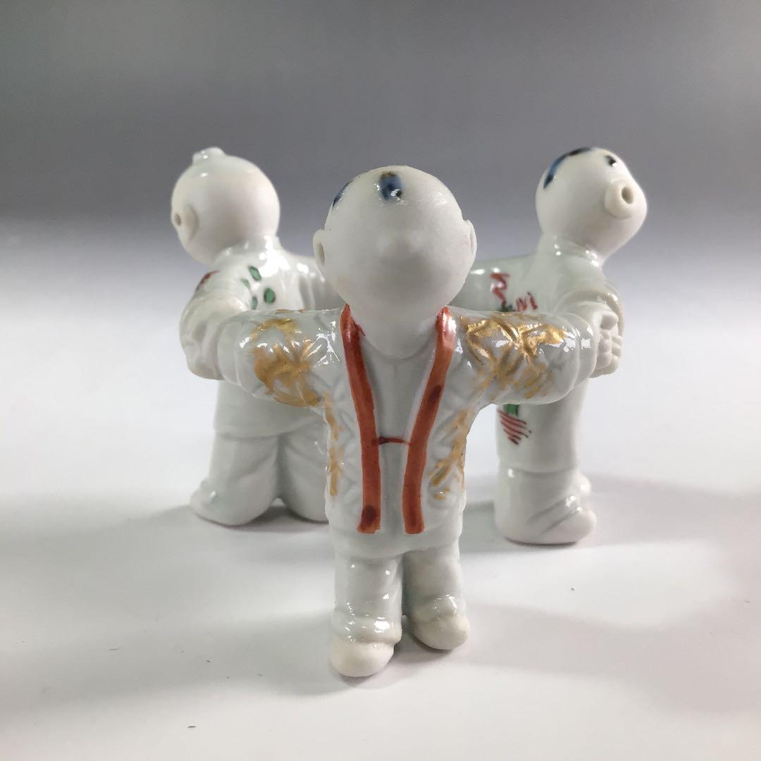 R101 蓋置 『林邦佳作』『不傳庵宗実 箱書』『三ツ人形