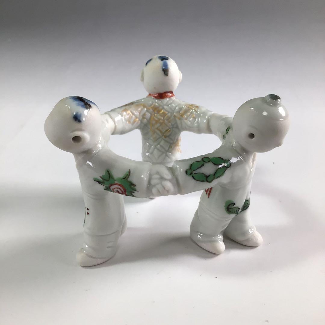 R101 蓋置 『林邦佳作』『不傳庵宗実 箱書』『三ツ人形