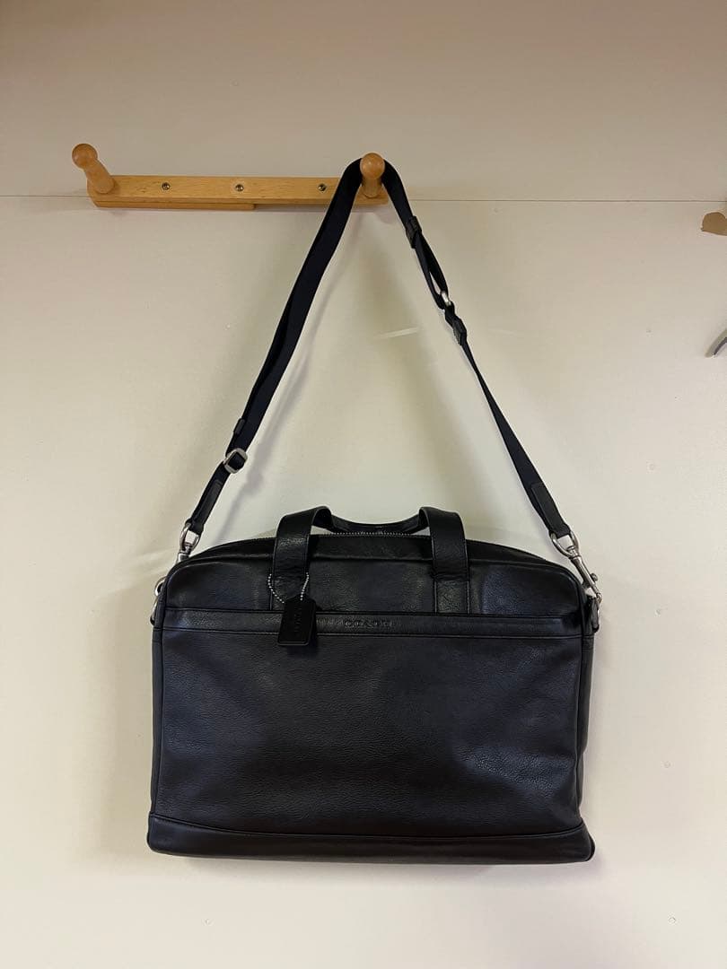 COACH レザービジネスバッグ 黒