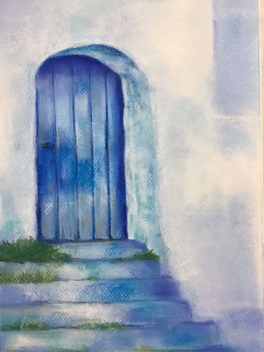 ストア さらしな様専用 星降る夜 ハンドメイドパステル画 絵画アート原画