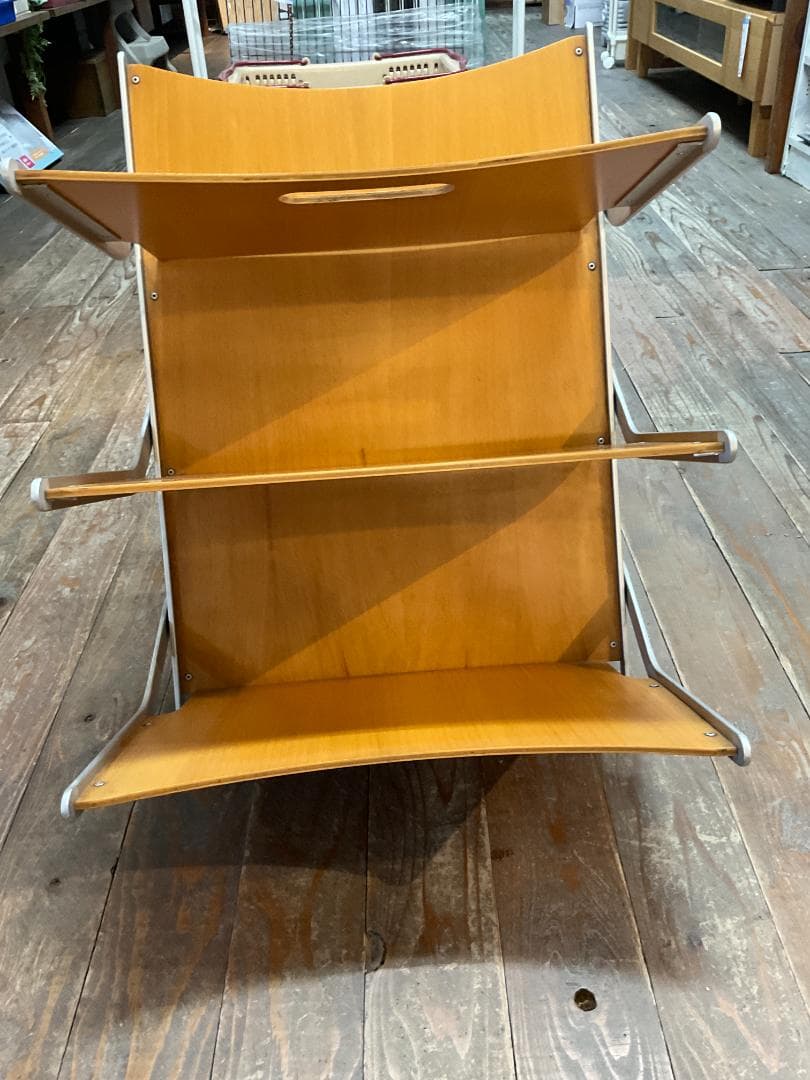 折りたたみ式木製マガジンラック 3段 ナチュラル　YCAMI　イカミ