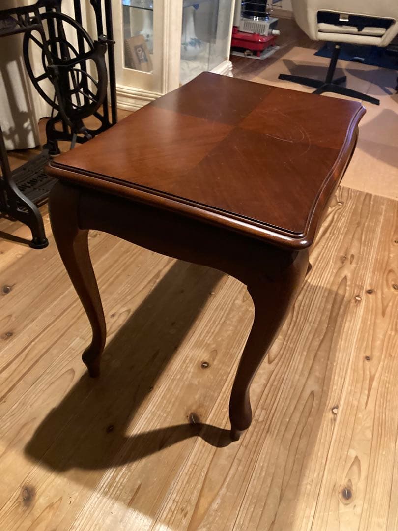 マルニ木工 サイドテーブル カフェテーブル 昭和レトロ 猫足①