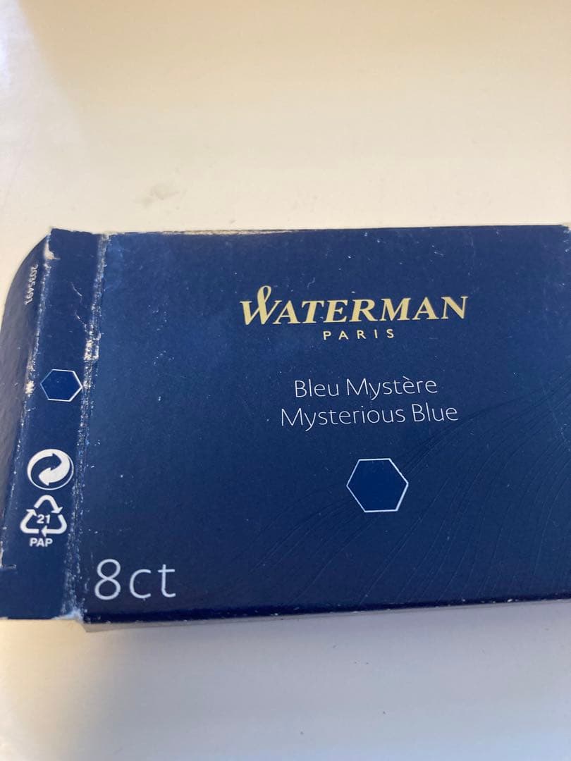 値下げします！WATERMAN 青 万年筆 インクカートリッジ付き