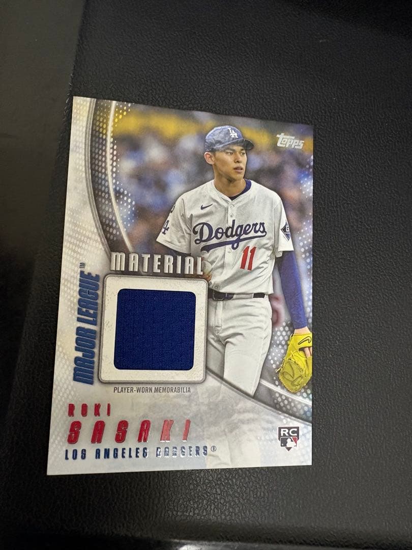 佐々木朗希 ロサンゼルス・ドジャース メモラビリアカード topps