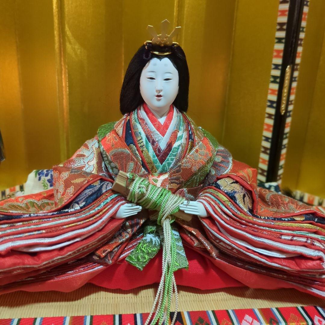 小出松寿　正絹古典親王飾　収納式 雛人形　コンパクト