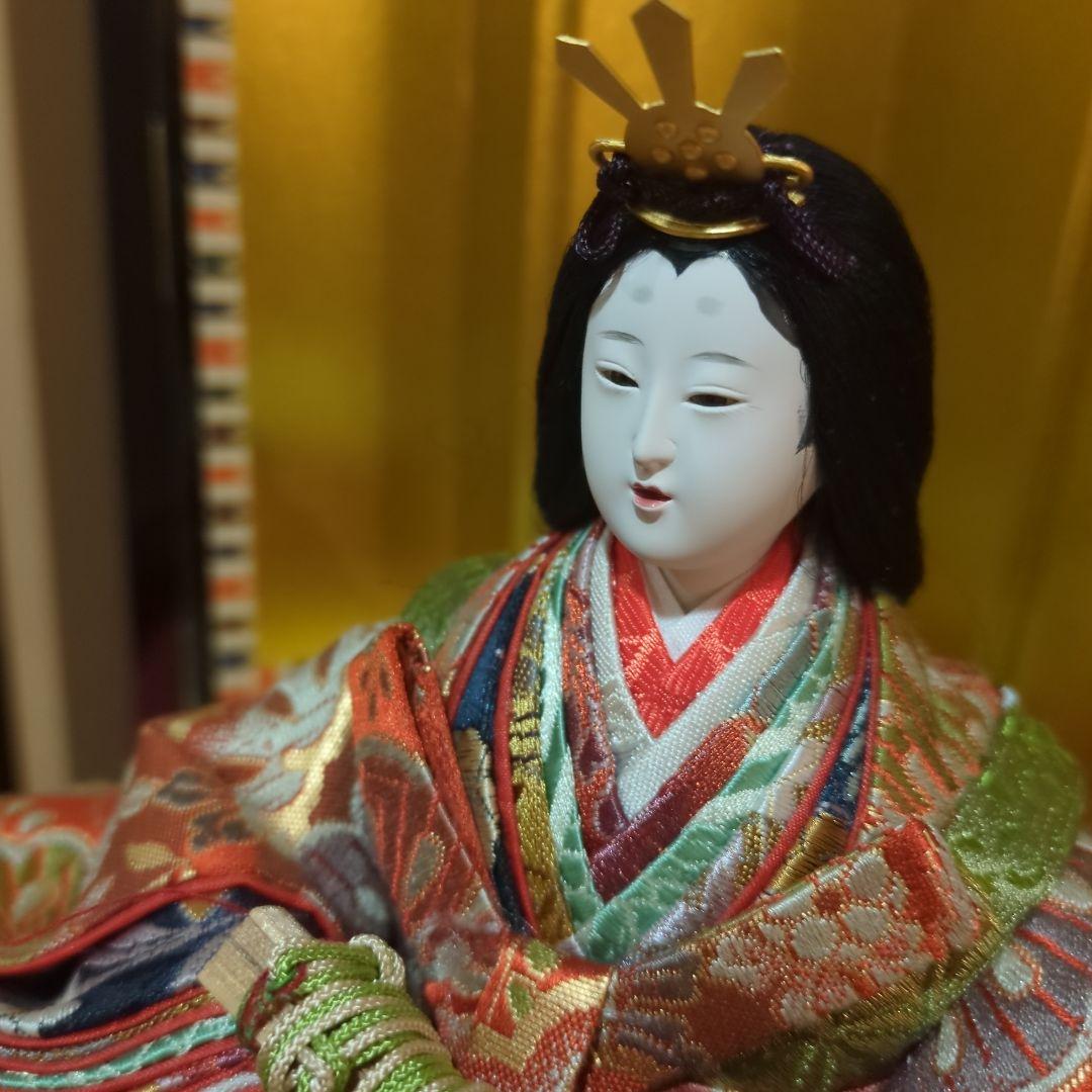 小出松寿　正絹古典親王飾　収納式 雛人形　コンパクト