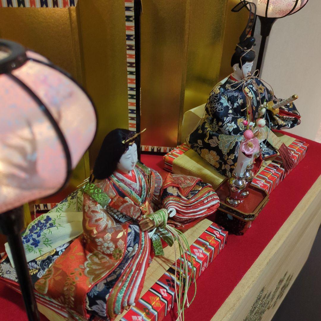 小出松寿　正絹古典親王飾　収納式 雛人形　コンパクト