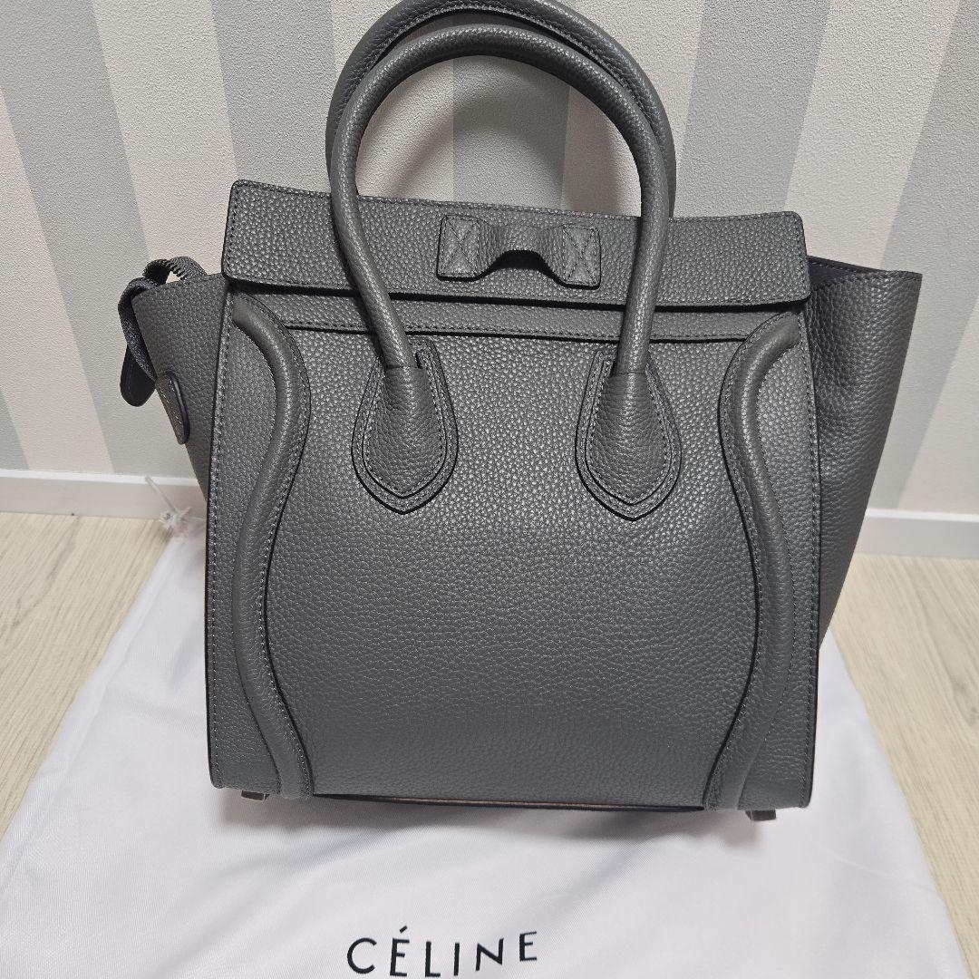 ✨未使用✨セリーヌ　ラゲージ　マイクロショッパー　ハンドバッグ　グレー