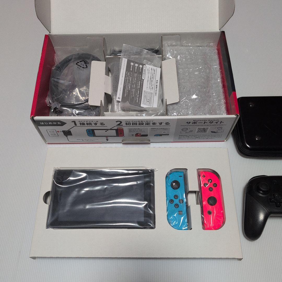 Nintendo Switch 本体 付属品完備 収納ケース 訳ありプロコン付き