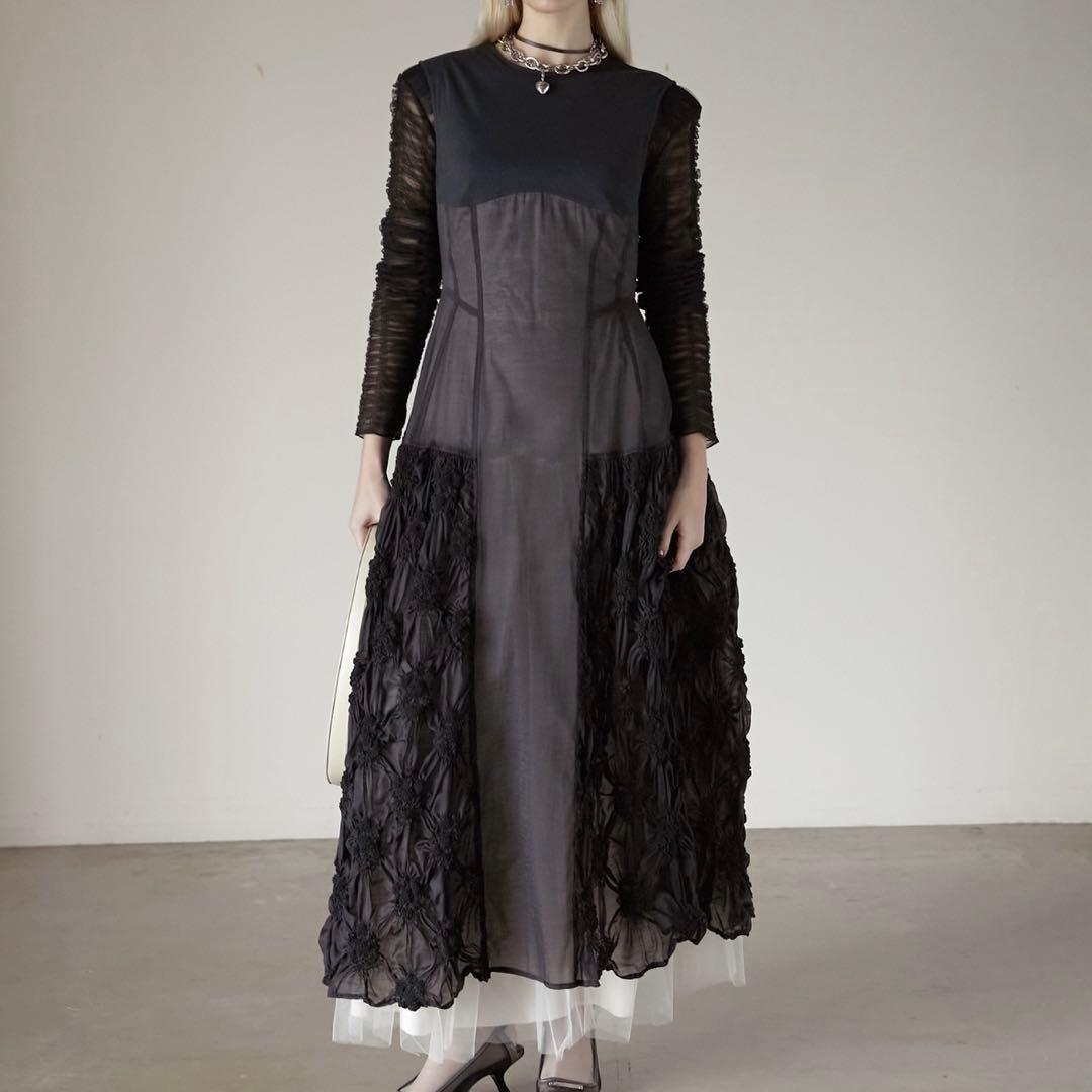 新品タグ付き　プランクプロジェクト　フラワーシャーリングパネルワンピース