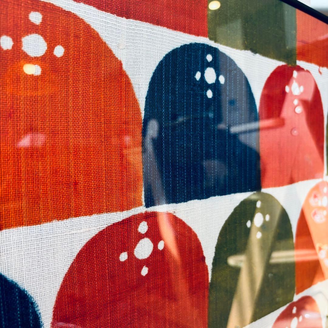 額装付き 柚木沙弥郎 日本民藝館 「型染爪文帯地」限定ポスター