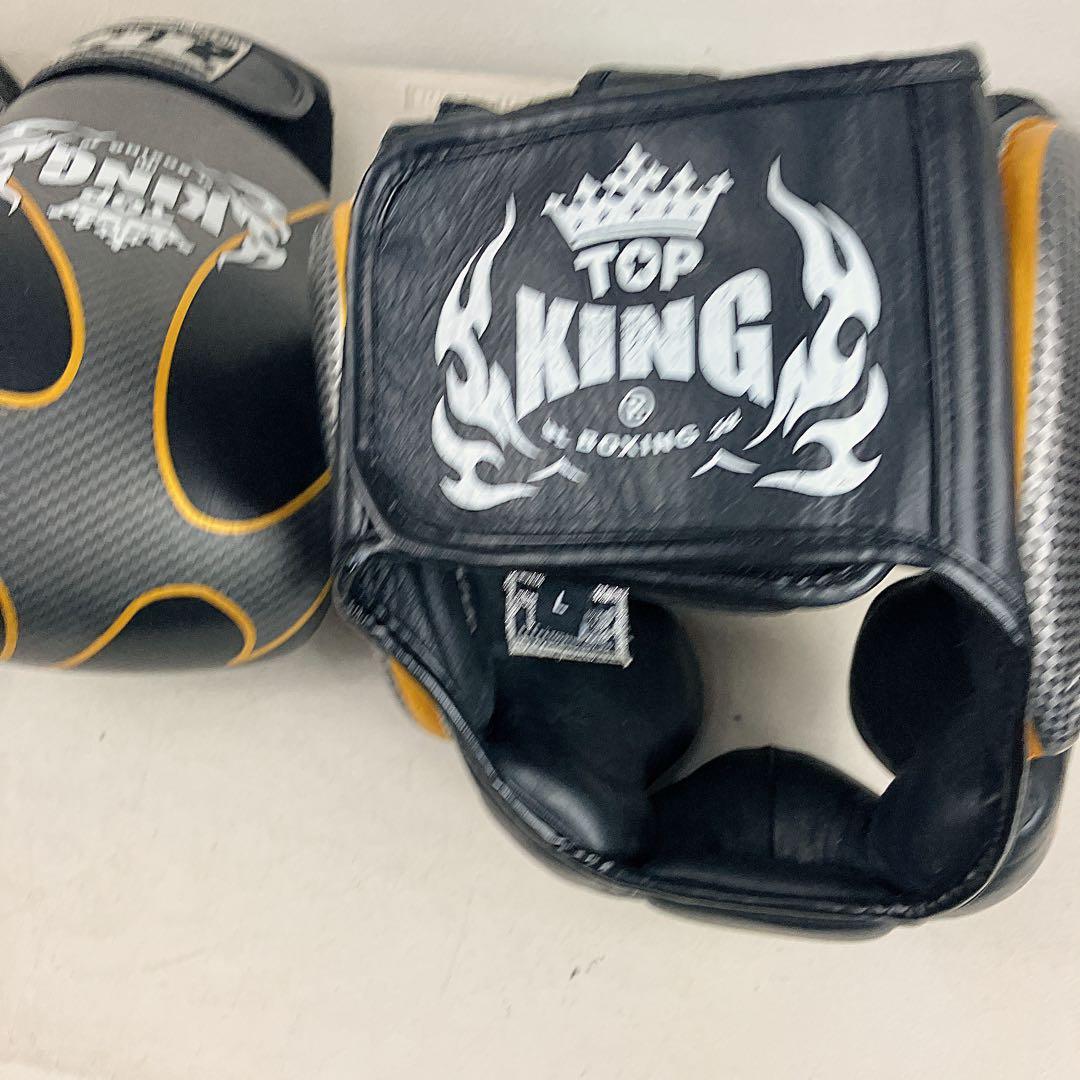美品 王者ヘッドギア トップキング キックボクシング グローブ 14オンス L