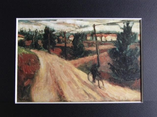 真作】田河勇造 油彩「薔薇」F8号 額装付き